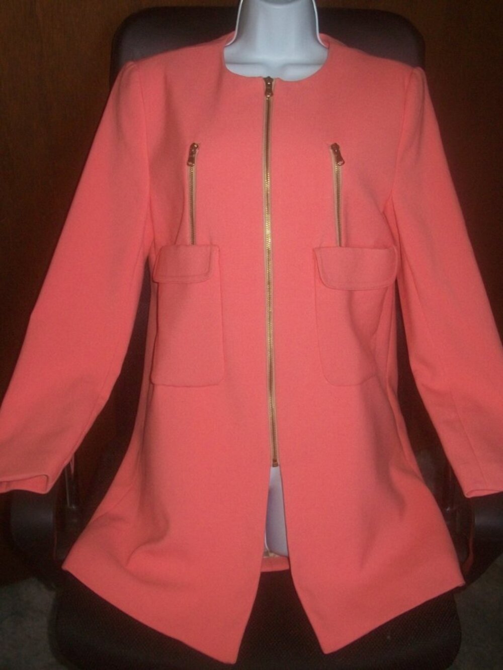 womens autumn fall winter coat.lined.peach.Metaphor.Size medium
